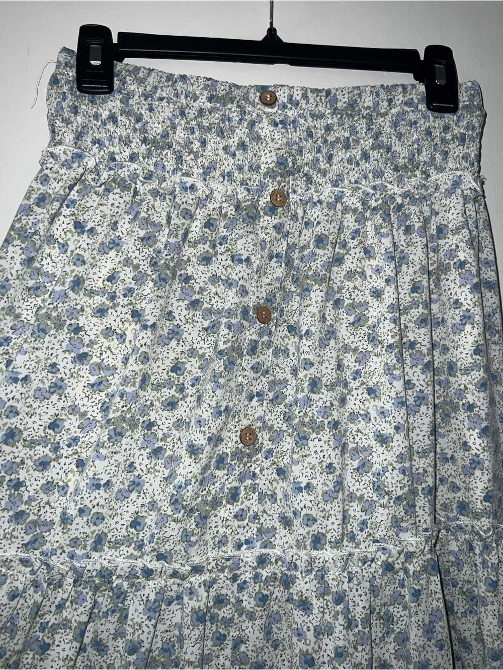 Wishlist White Maxi Skirt with Blue Floral Print - Picture 3 of 4